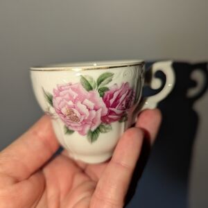 Floral Teacup with Pink Roses